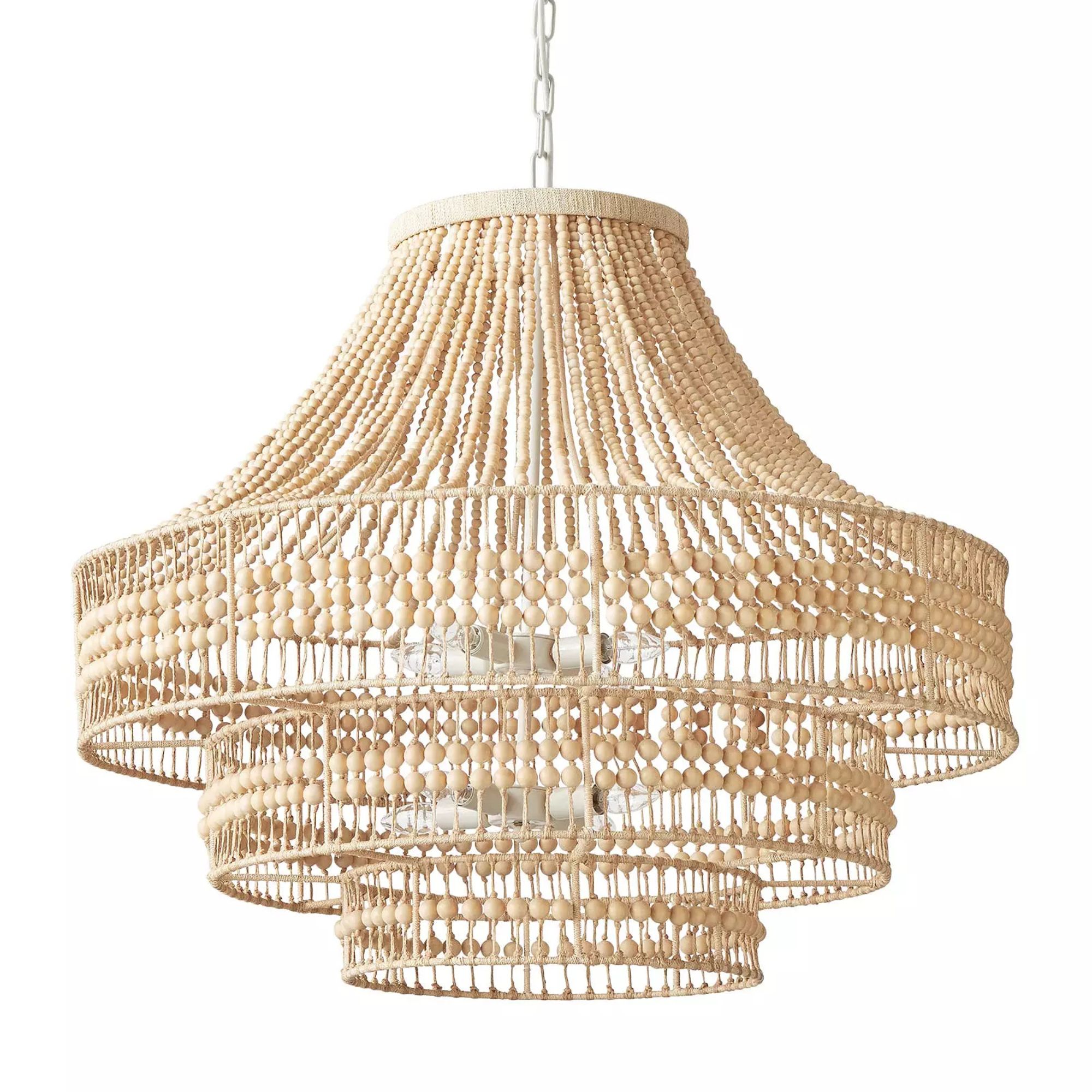 Cream beaded chandelier