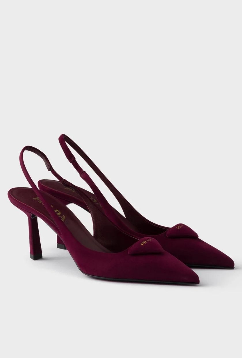Prada, Suede Slingback Pumps