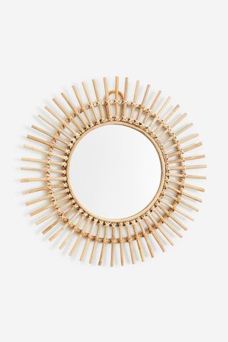 Large Rattan-Framed Mirror