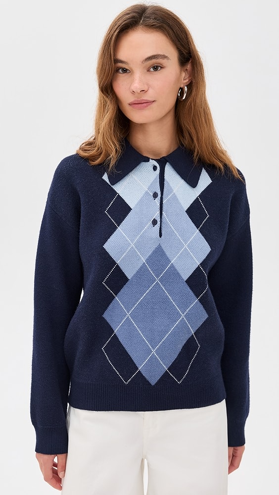 English Factory Argyle Knit Sweater