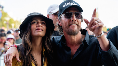 Camila Alves McConaughey (L) and Matthew McConaughey attend weekend one, day two of Austin City Limits Music Festival at Zilker Park on October 07, 2023 in Austin, Texas.