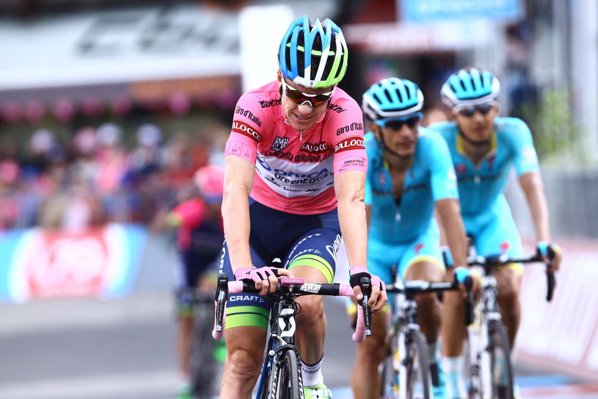 Simon Clarke (Orica-GreenEdge) said goodbye to his maglia rosa today