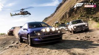 Forza Horizon 5 xbox wire image rally cars driving with helicopter