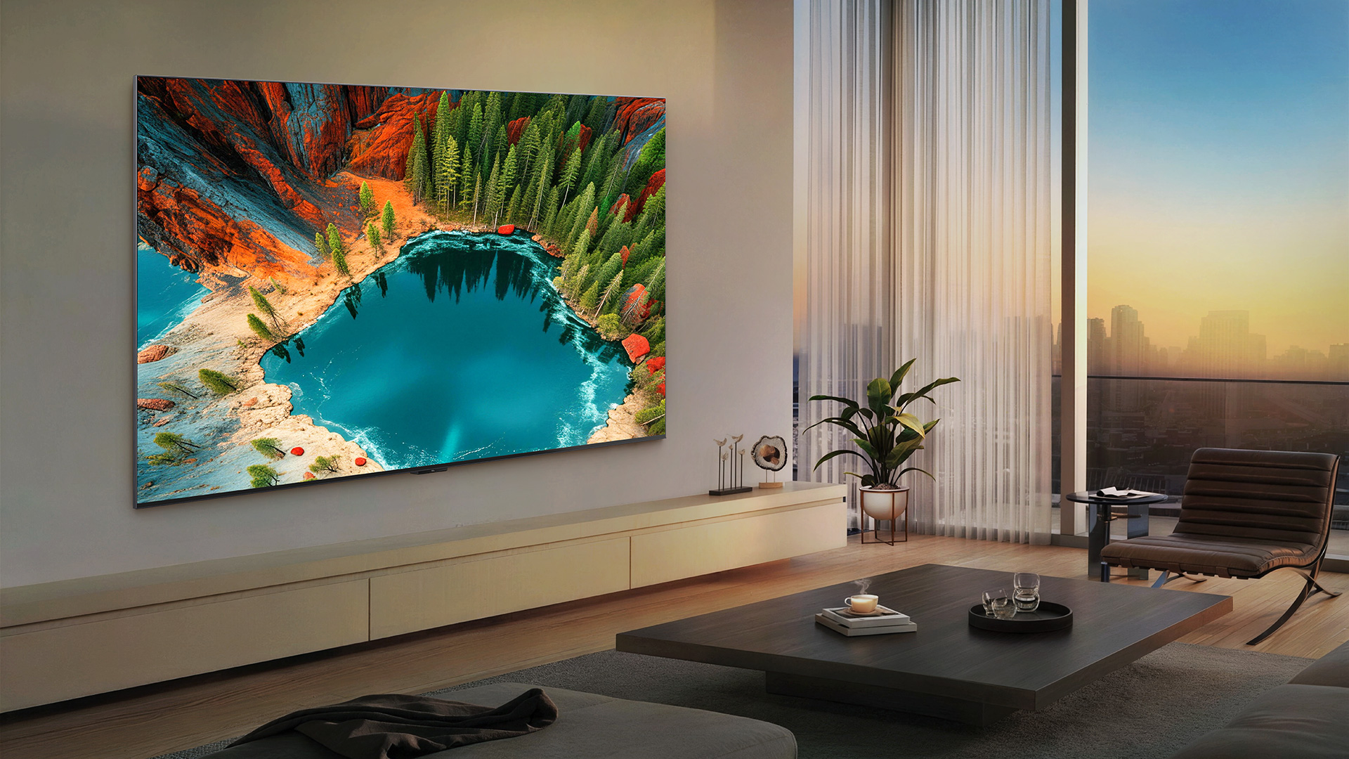 TCL C6L QD-Mini LED TV lifestyles showing television in a living room environment