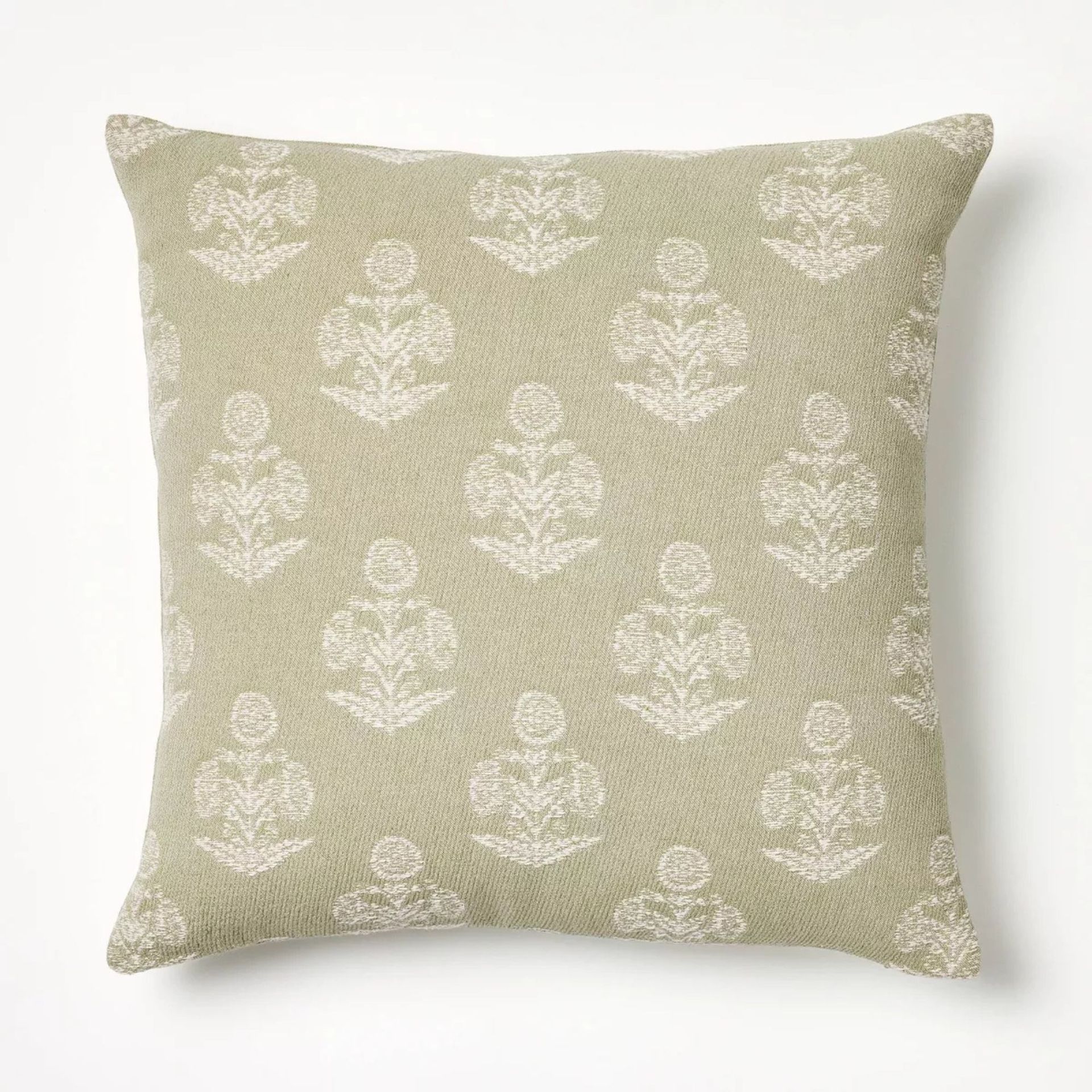 Woven Block Print Square Throw Pillow