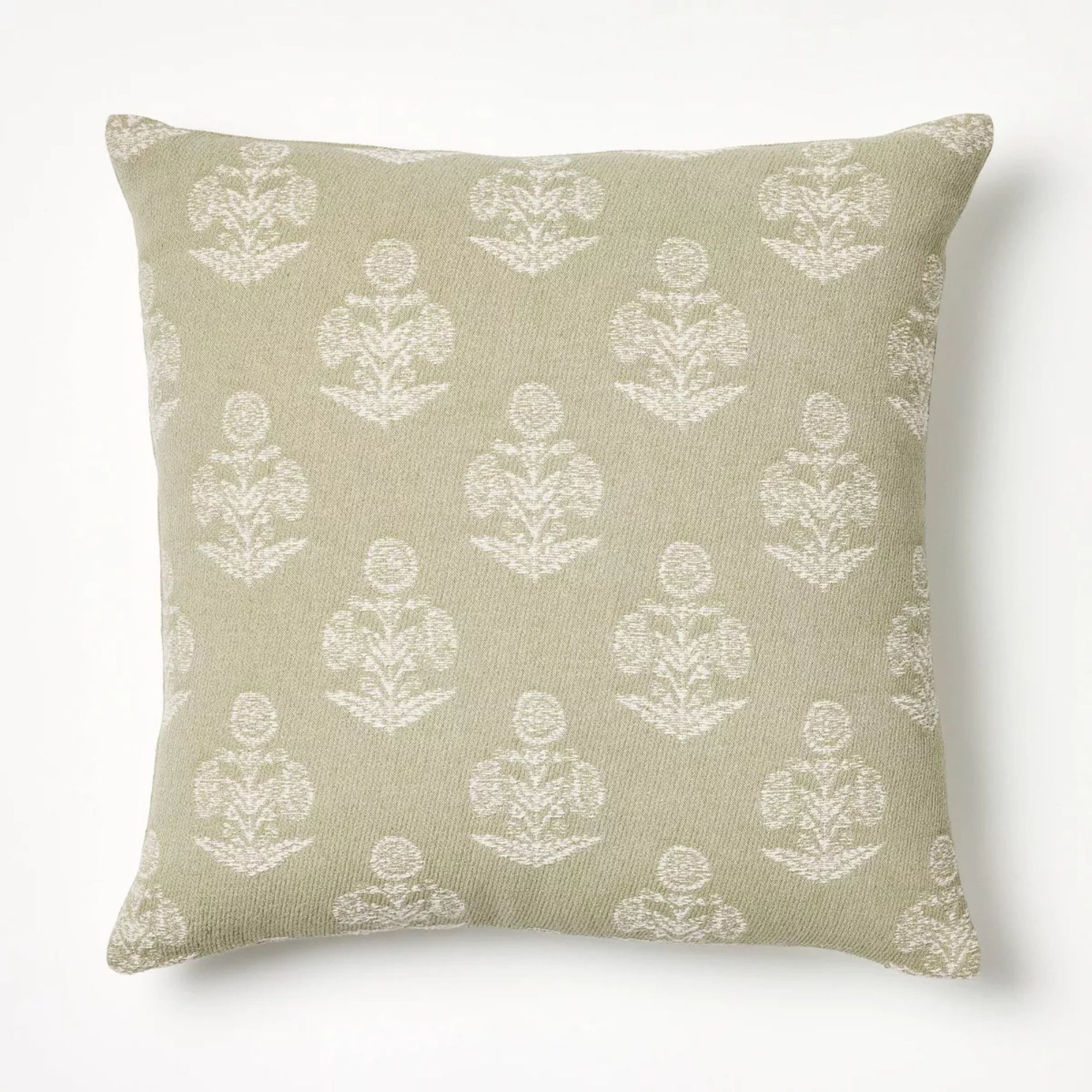 Woven Block Print Square Throw Pillow 