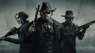 Three hunters holding guns during one of the best games like Fortnite, Hunt: Showdown 1896.