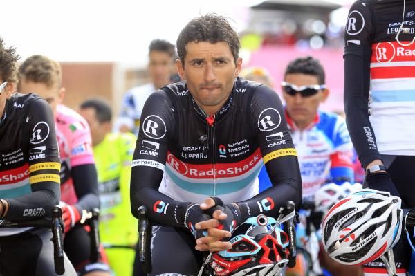 Daniele Bennati (RadioShack-Nissan) during the tribute to the late Wouter Weylandt.