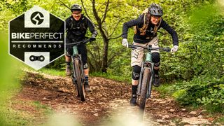 Two riders on electric mountain bikes