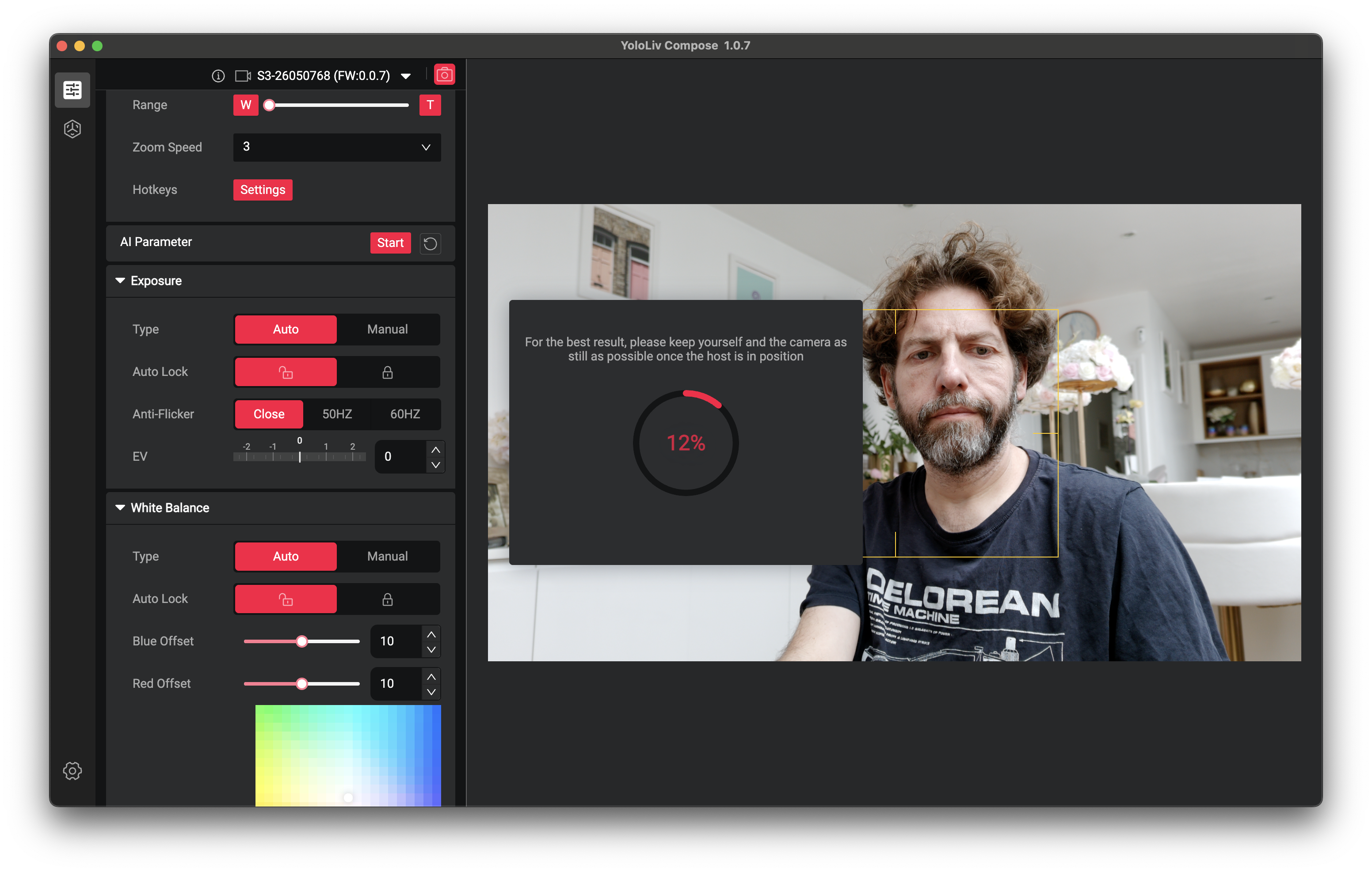 YoloCam S3 AI settings mode