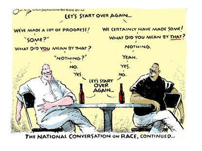 Editorial cartoon U.S. racism Ferguson