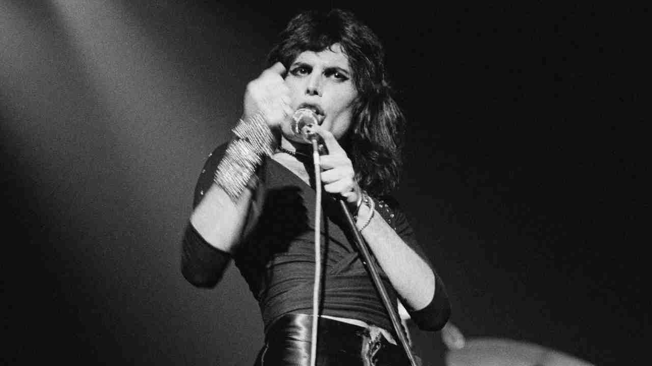 Queen&amp;rsquo;s Freddie Mercury performing onstage in 1974