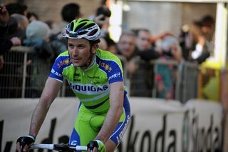 Ivan Basso (Liquigas) finishes third in Tirreno-Adriatico stage six to Camerino.