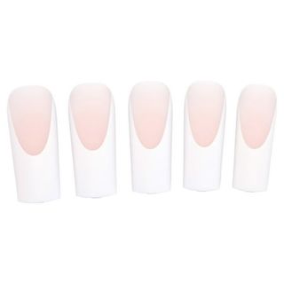 Salon Perfect Artificial Press on Nails, 156 Modern French Thick White Tip, Long Coffin Glue on Fake Nails, File & Glue Included, 30 Nails