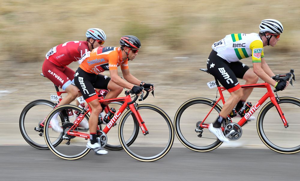 Richie Porte in the ochre jersey