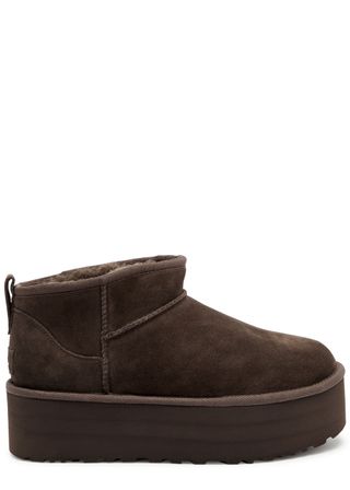 Classic Ultra Mini Suede Flatform Boots