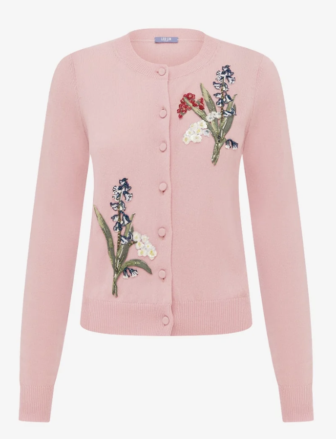 Leo Lin, Embellished Knit Cardigan