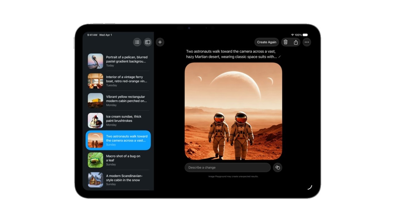 iPad running Image Playground on iPadOS 27