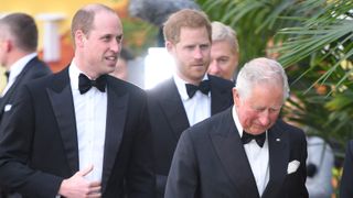 Prince William, Prince Harry and King Charles attend the "Our Planet" global premiere in 2019