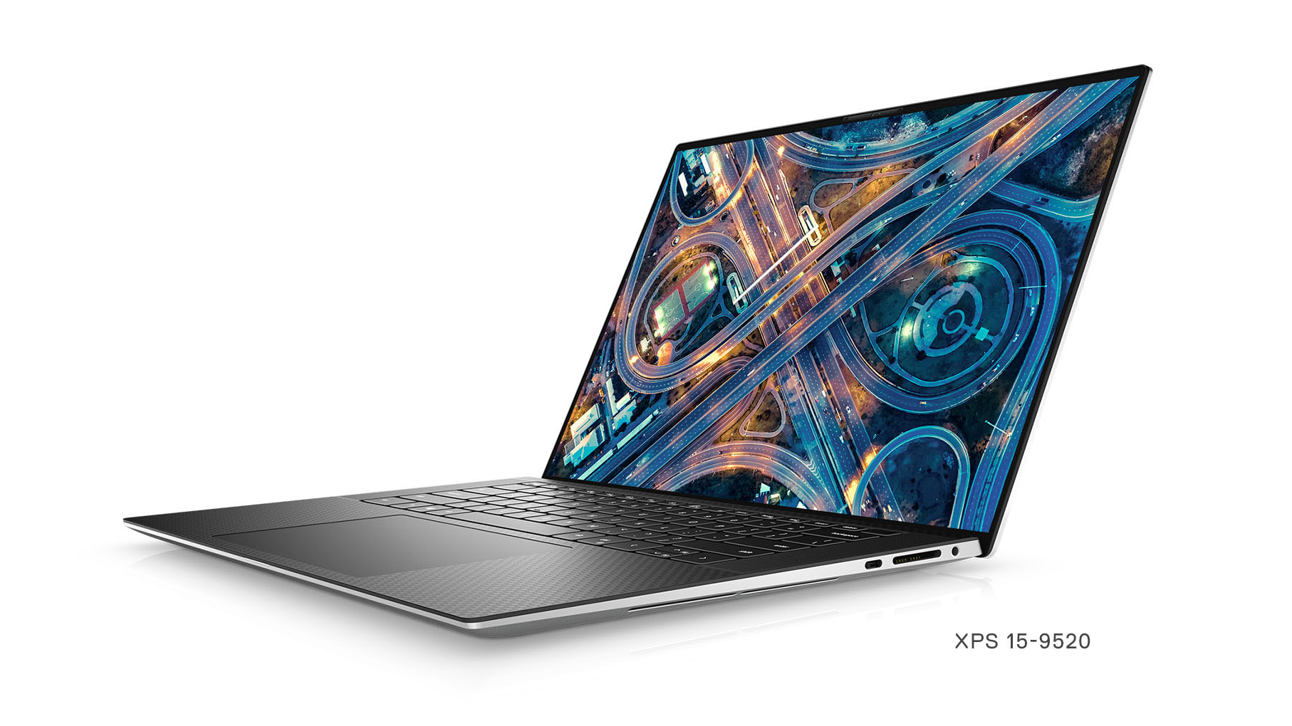 Dell computer on white background