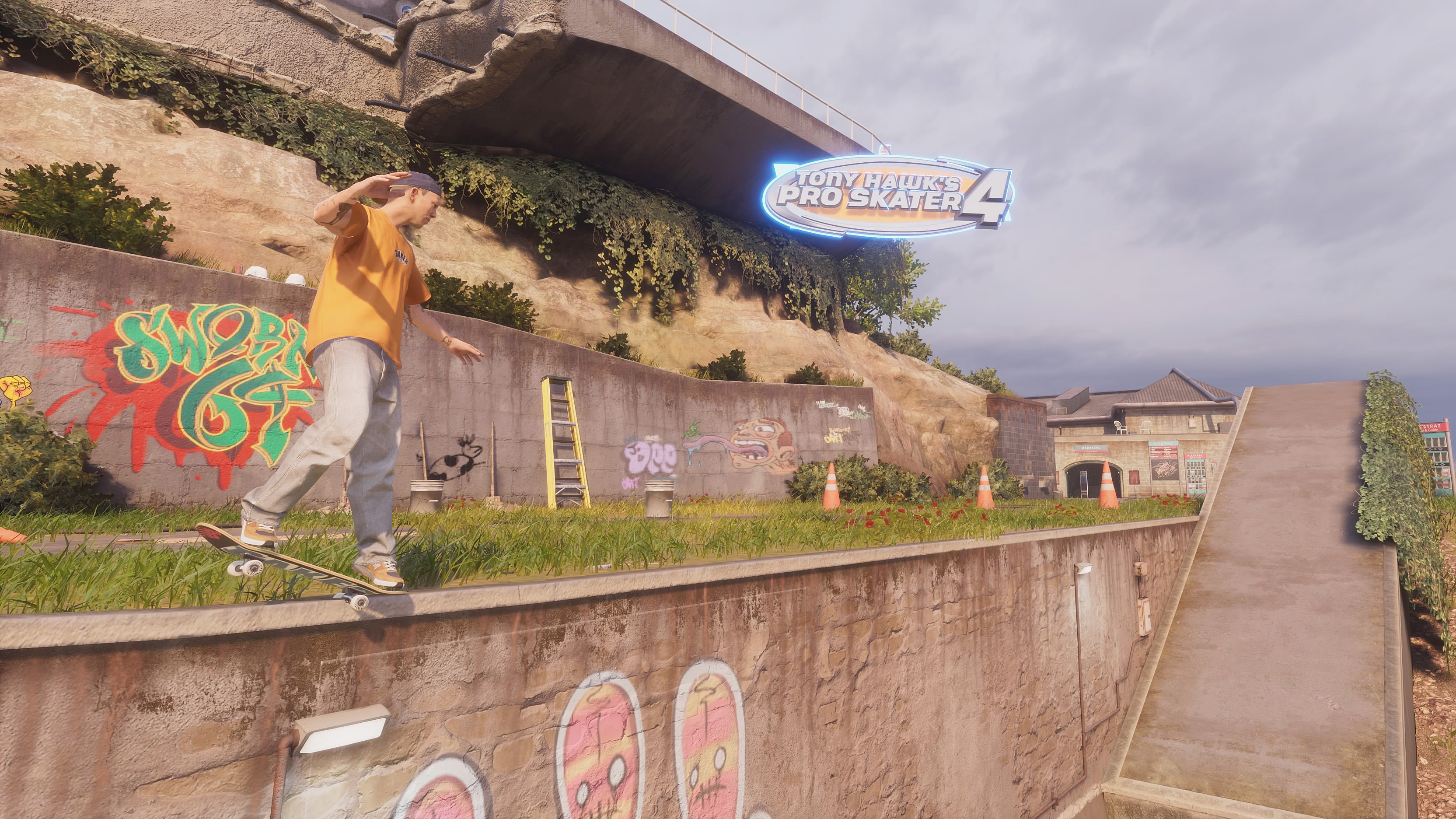 Screenshot from Tony Hawk's Pro Skater 3+4 career mode featuring Andrew Reynolds