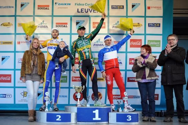 Top-three in Leuven (l-r): Rob Peeters, Sven Nys and Francis Mourey