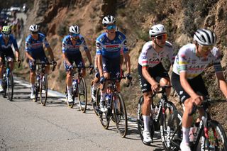 QUERALT SPAIN MARCH 23 James Knox of Great Britain and Team SoudalQuick Step competes during the 103rd Volta Ciclista a Catalunya 2024 Stage 6 a 1547km stage from Berga to Queralt 1119m UCIWT on March 23 2024 in Queralt Spain Photo by David RamosGetty Images