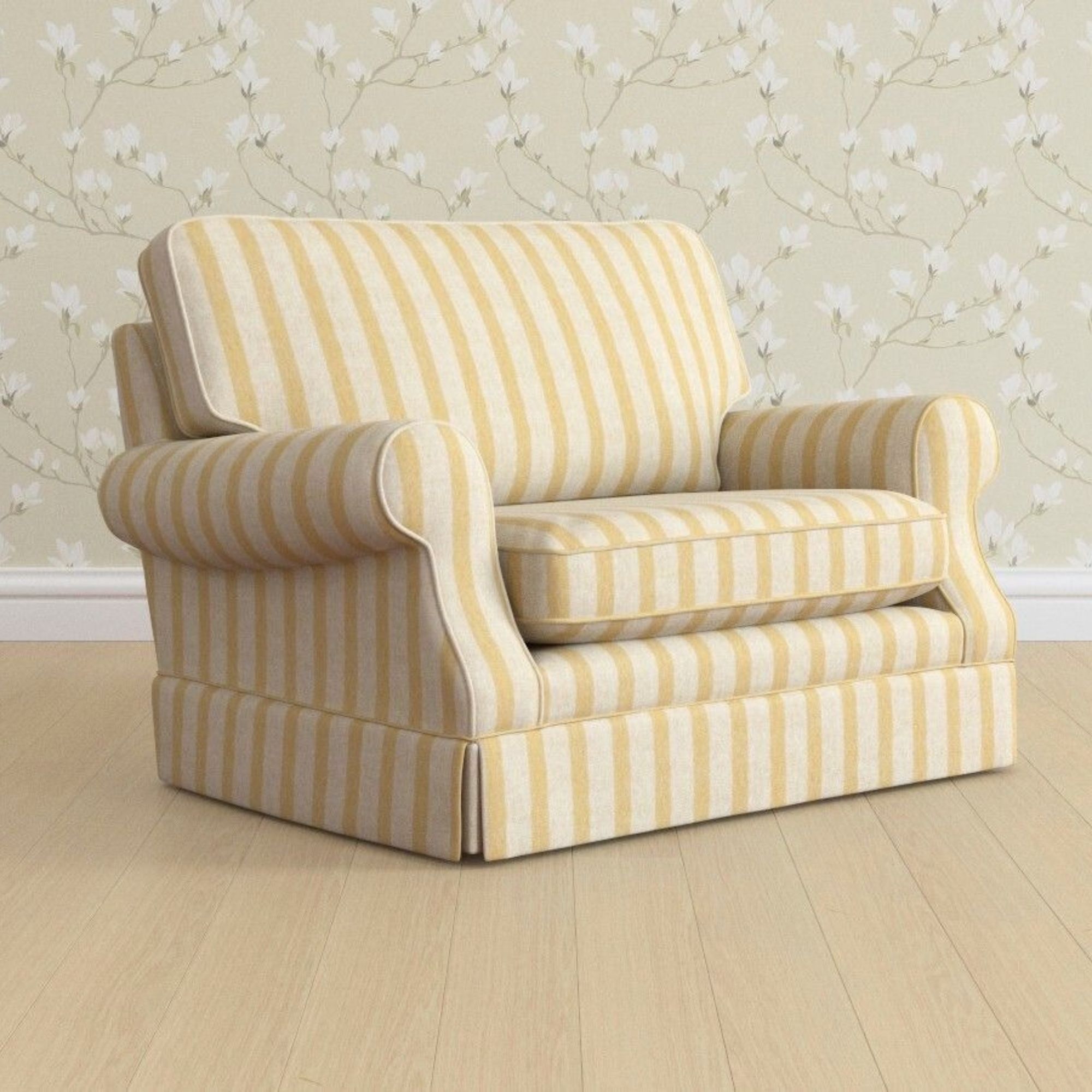  yellow striped sofa chair 