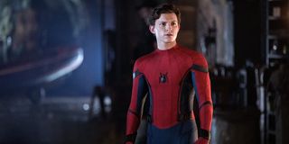 Tom Holland as Spider-Man.