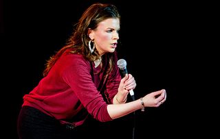 Aisling Bea on stage at the War Child Comedy Night