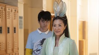 Jim Liu and Michelle Yeoh in character in American Born Chinese