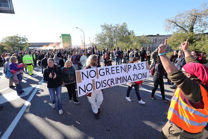 Anti-vax protest in Trieste