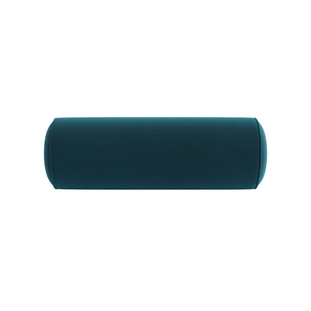 Turquoise velvet bolster pillow