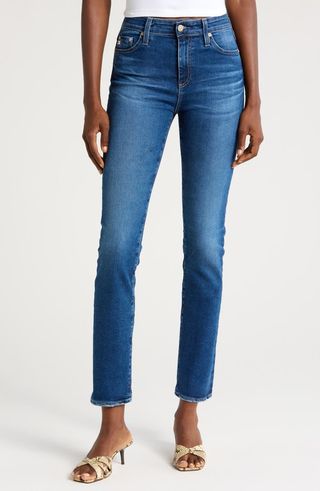 Mari Mid Rise Slim Straight Leg Jeans