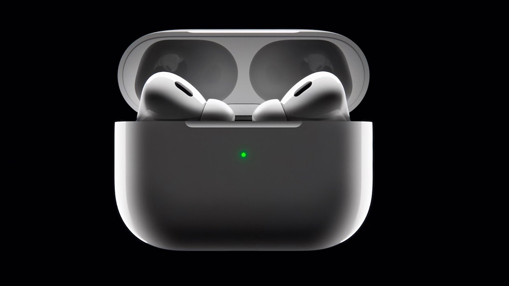 The AirPods Pro 2 being introduced at Apple's 'Far Out' Event