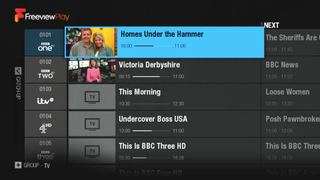 The EPG looks very similar to past iterations, but scroll left and you can access catch-up services