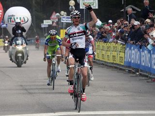 Riccardo Ricco' (Ceramica Flaminia) won the Giro del Trentino's second stage at the mountain finish in San Martino di Castrozza.
