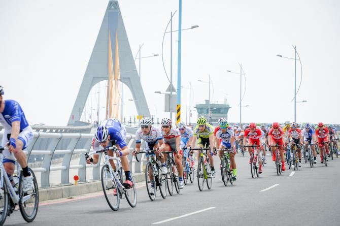 The riders out on course