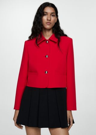 Buttoned Cropped Jacket