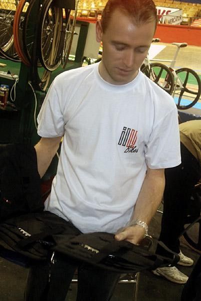 The track bag contains all the chainrings, cogs and other gear the rider may need.