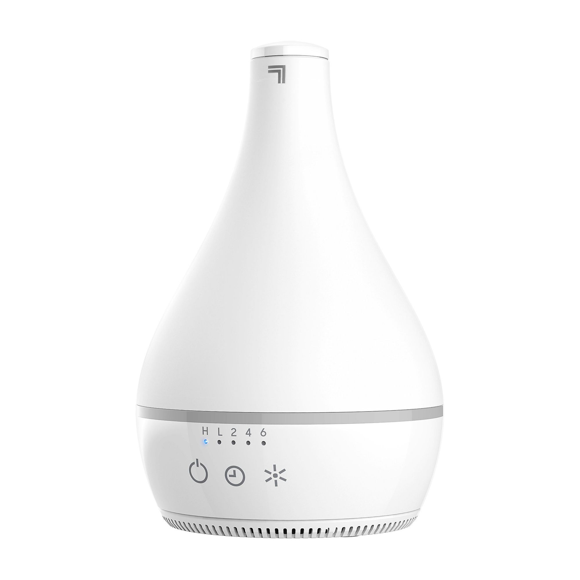 White humidifier and diffuser against white background.