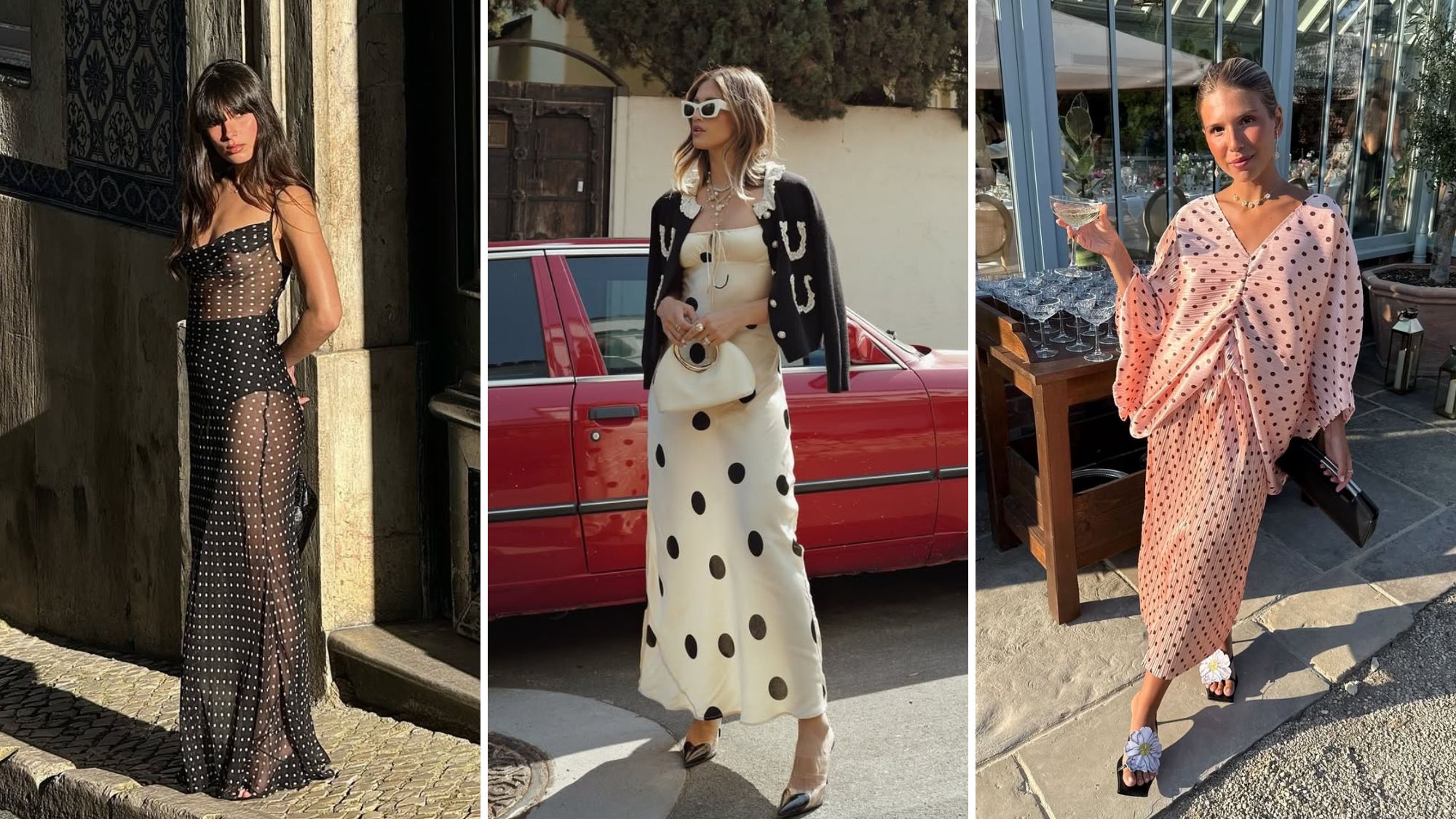 Influencers wearing polka Dot Dresses