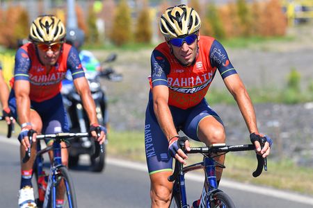 Vincenzo Nibali (Bahrain-Merida) in action at the Tour de Pologne.