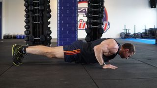 Man demonstrates press-up exercise