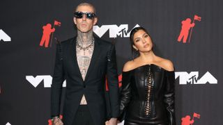 Travis Barker and Kourtney Kardashian attend the 2021 MTV Video Music Awards at Barclays Center on September 12, 2021 in the Brooklyn borough of New York City.