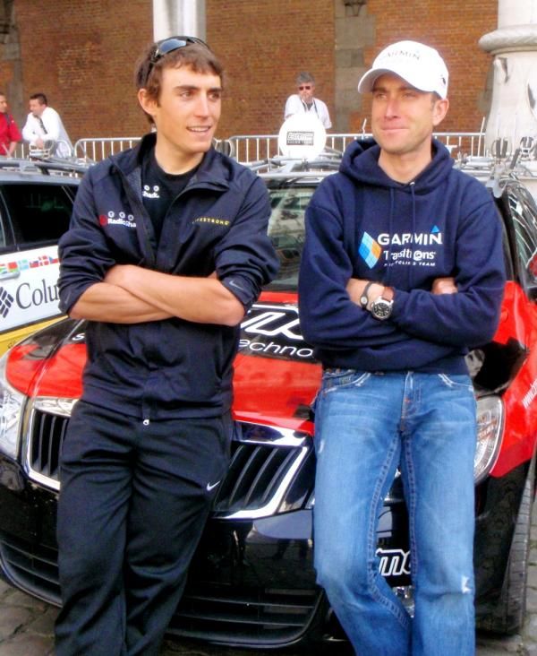 Matthew Busche (RadioShack) and Christian Vande Velde (Garmin-Transitions)