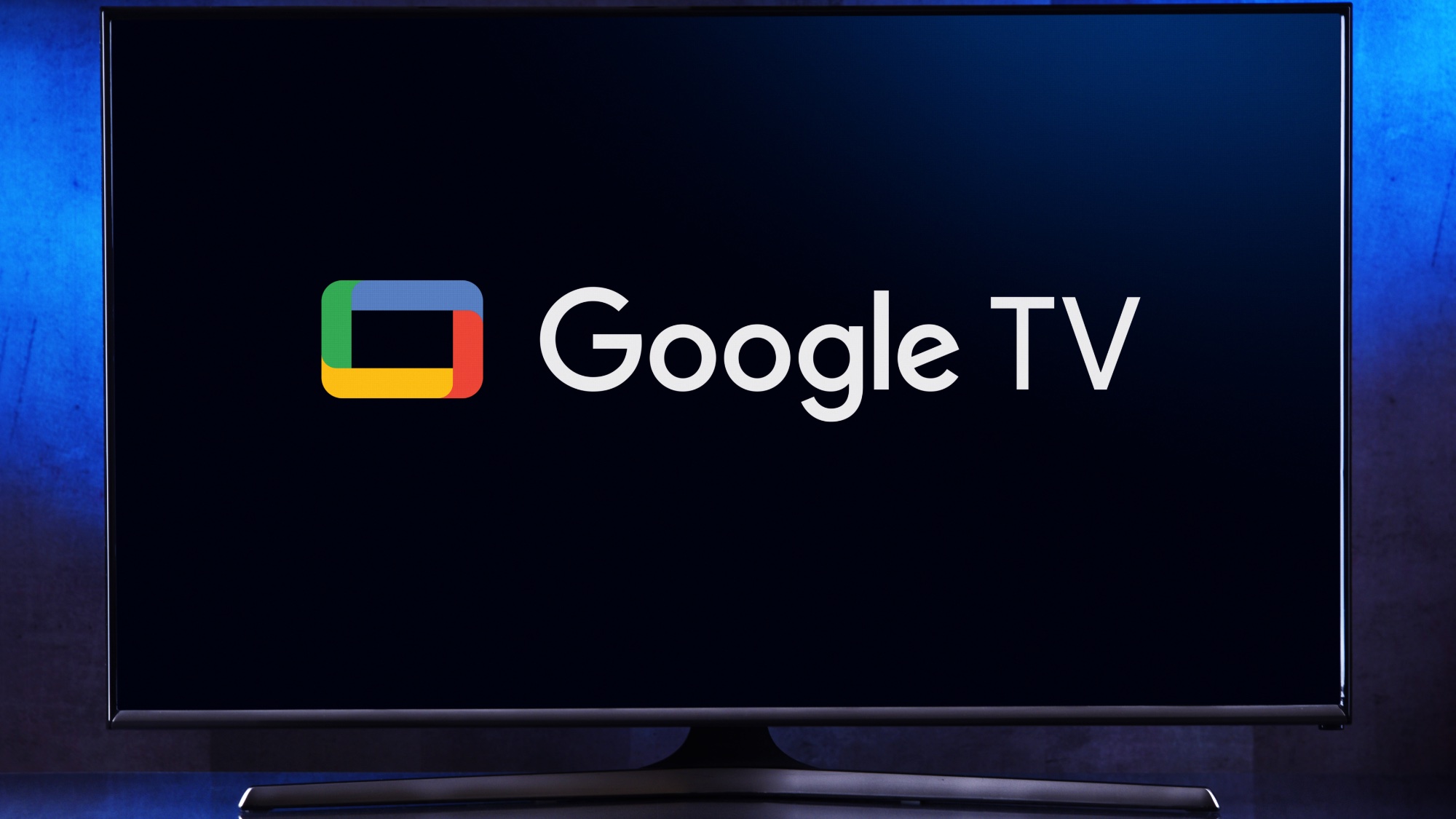 Google TV logo on TV