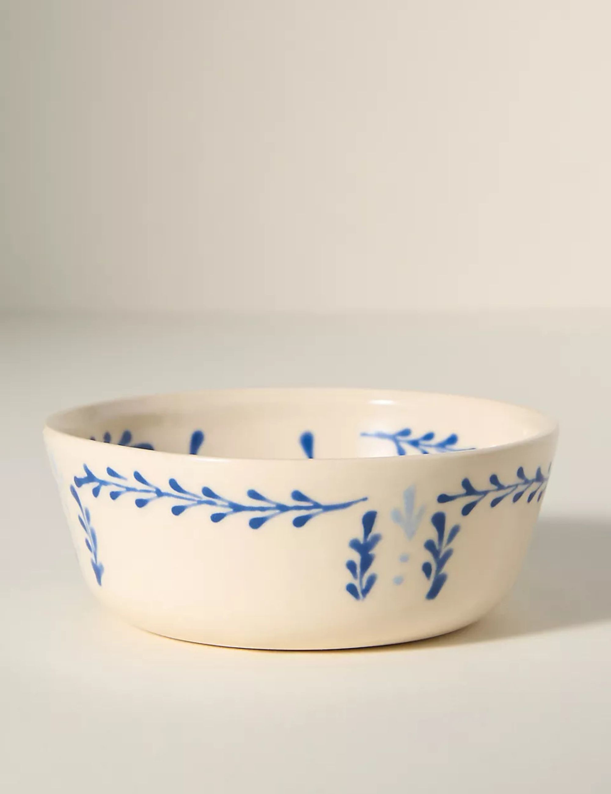 blue and white patterned ceramic bowl