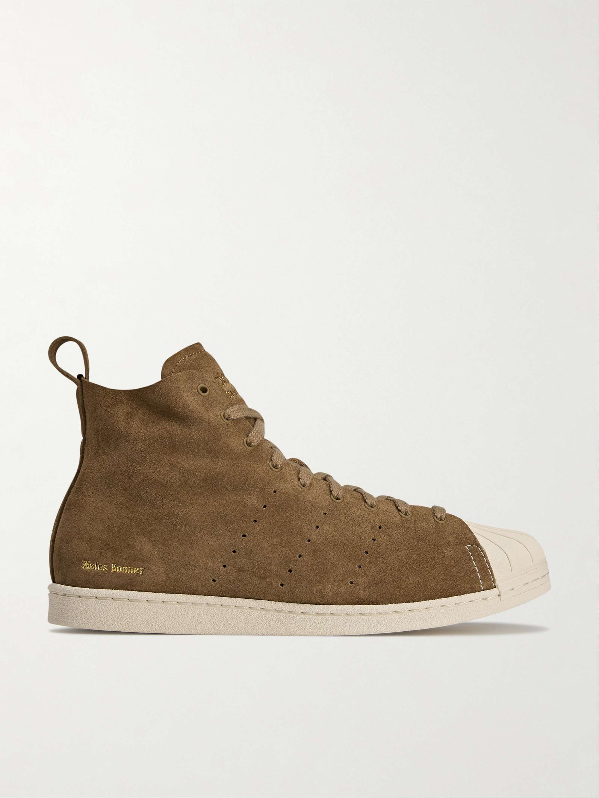 + Wales Bonner Superstar Hi Perforated Suede Sneakers