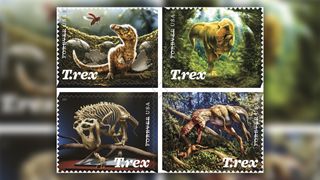 The U.S. Postal Service celebrates <i>T. rex</i> with a new series of stamps.